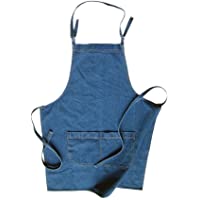 Bronta Mill Delantal de mezclilla con dos bolsillos para hombres y mujeres - Chef Work DIY - Stonewash